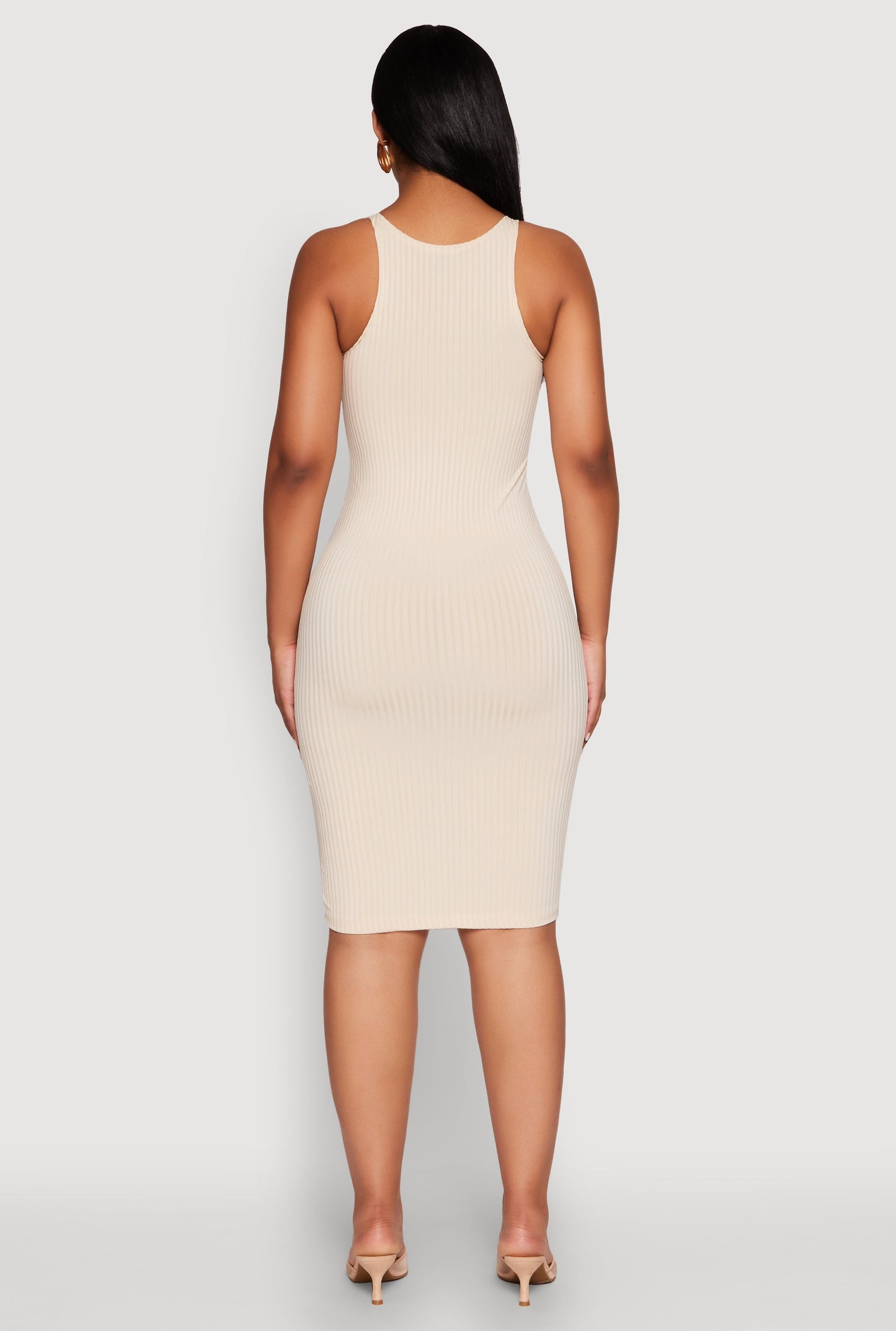 Ribbed Knit Midi Tank Dress