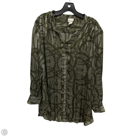Top Long Sleeve By H&m In Green, Size: 2x