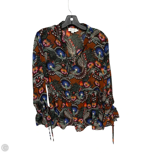 Top Long Sleeve By Molly Bracken In Floral Print, Size: M