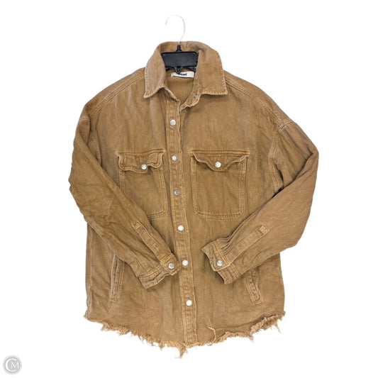 Jacket Shirt By Mavi In Tan, Size: Xs