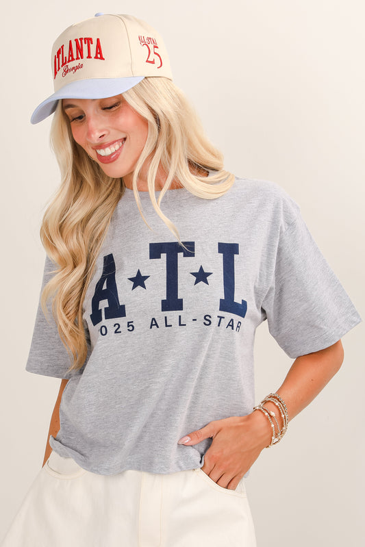 Heather Grey ATL 2025 All-Star Cropped Tee