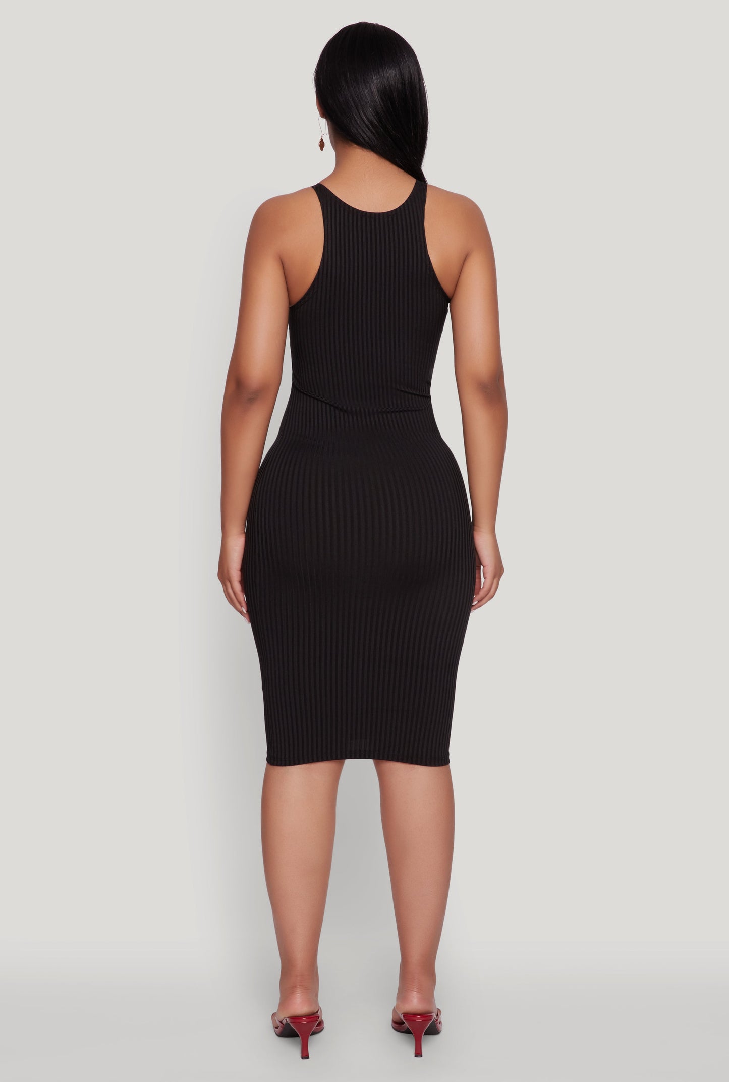 Ribbed Knit Midi Tank Dress