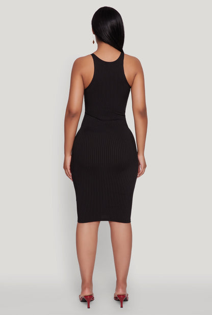 Ribbed Knit Midi Tank Dress