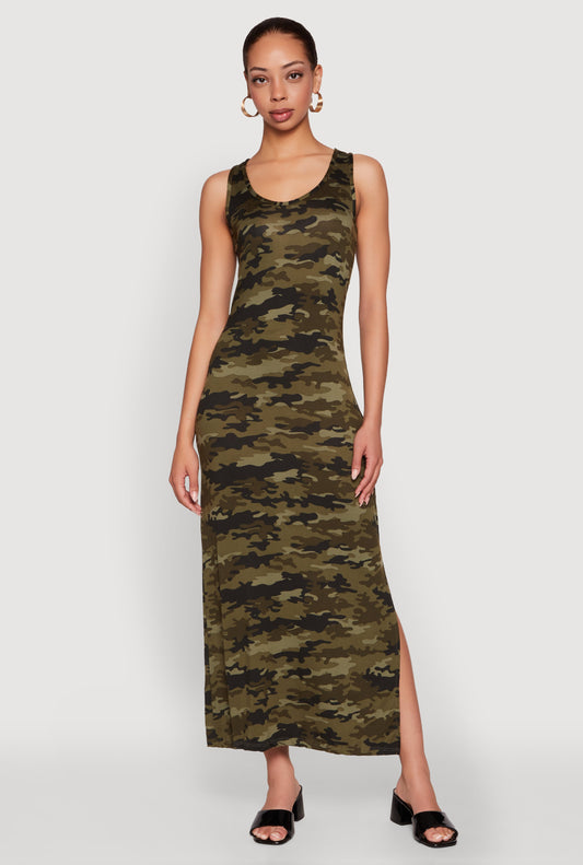 Camouflage Tank Maxi Dress