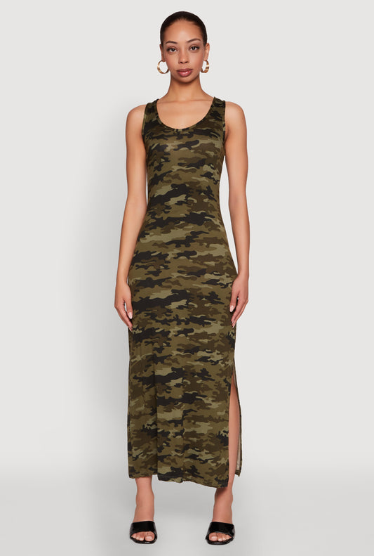 Camouflage Tank Maxi Dress