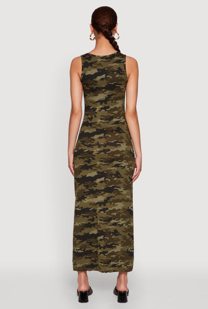 Camouflage Tank Maxi Dress