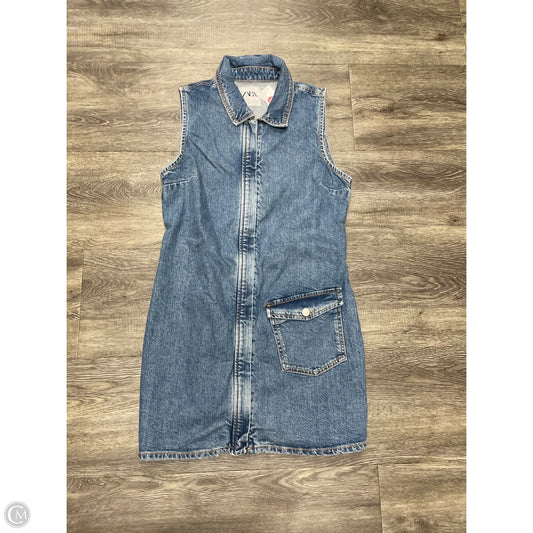 Dress Casual Short By Zara In Blue Denim, Size: L