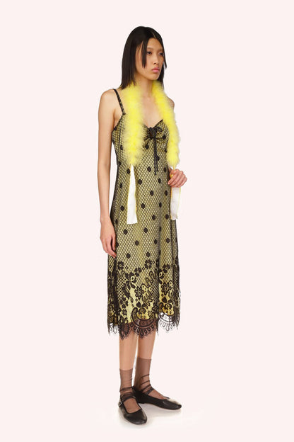 Washed Satin With Lace Dress