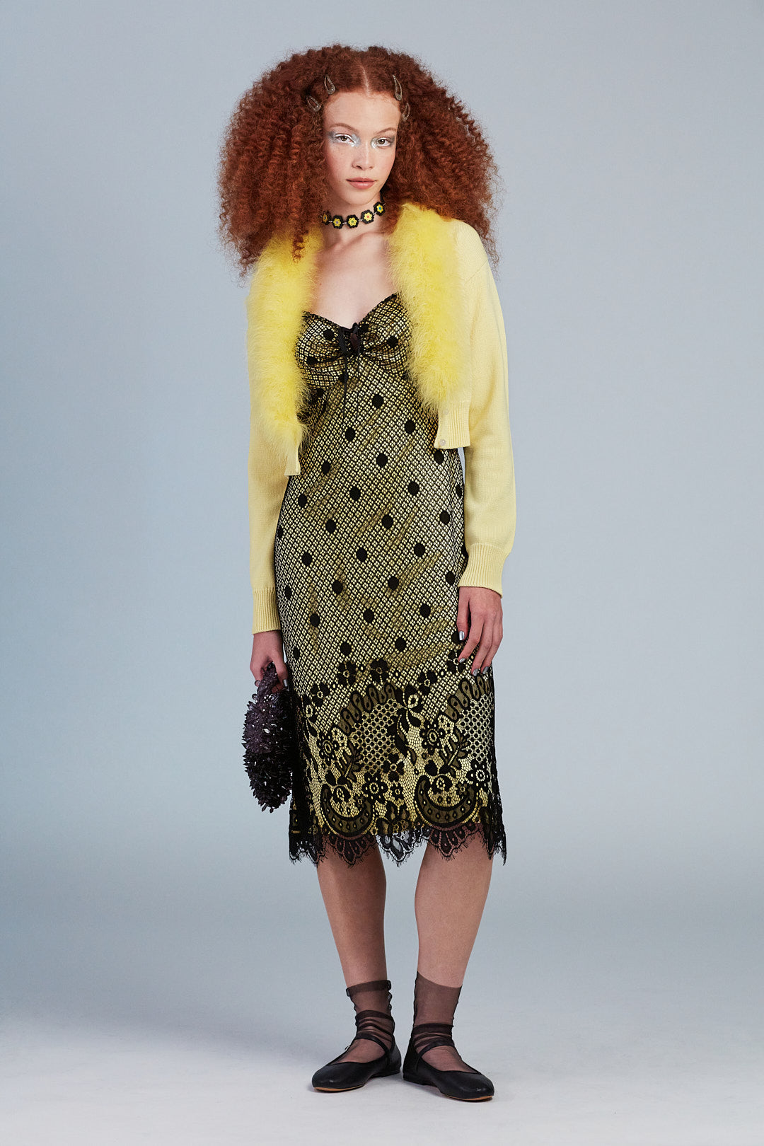 Washed Satin With Lace Dress