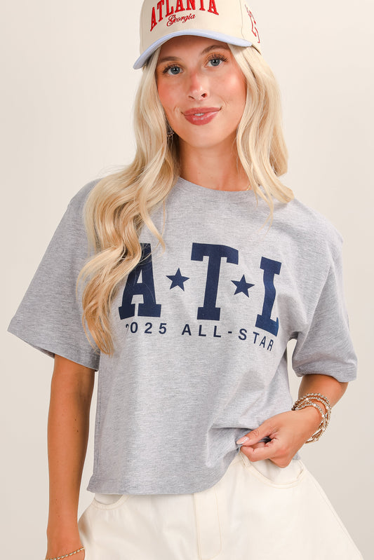 Heather Grey ATL 2025 All-Star Cropped Tee