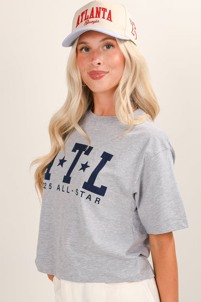Heather Grey ATL 2025 All-Star Cropped Tee