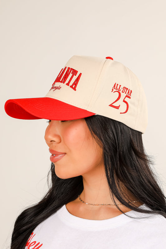 Red Atlanta Georgia '25 Embroidered Hat